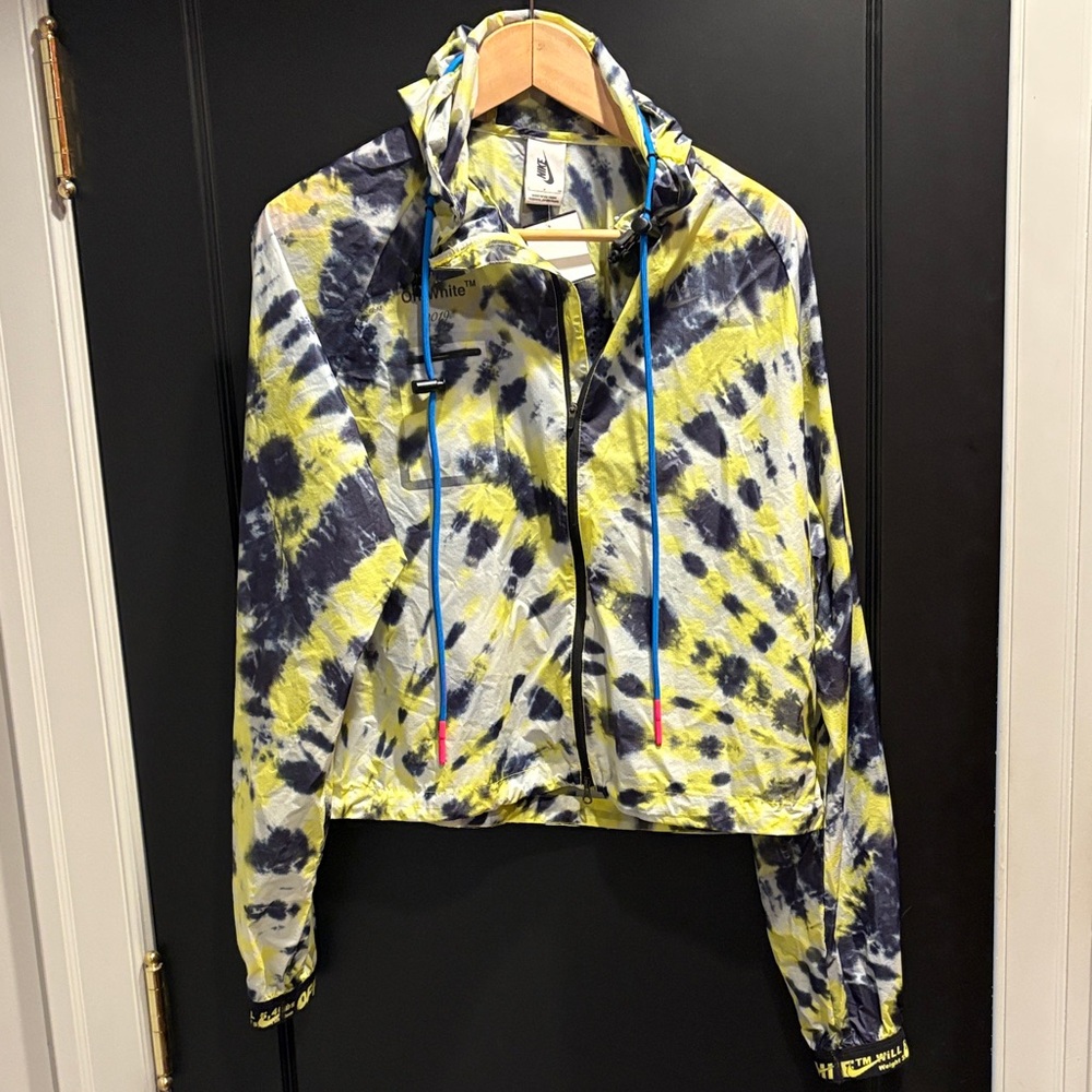 Tie-Dye Nike offwhite collab wind breaker Jacket size small perforated